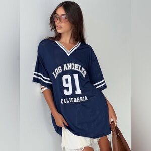 Navy jersey dress
